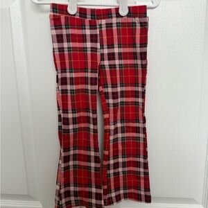 H&M Girls Red Plaid Leggings